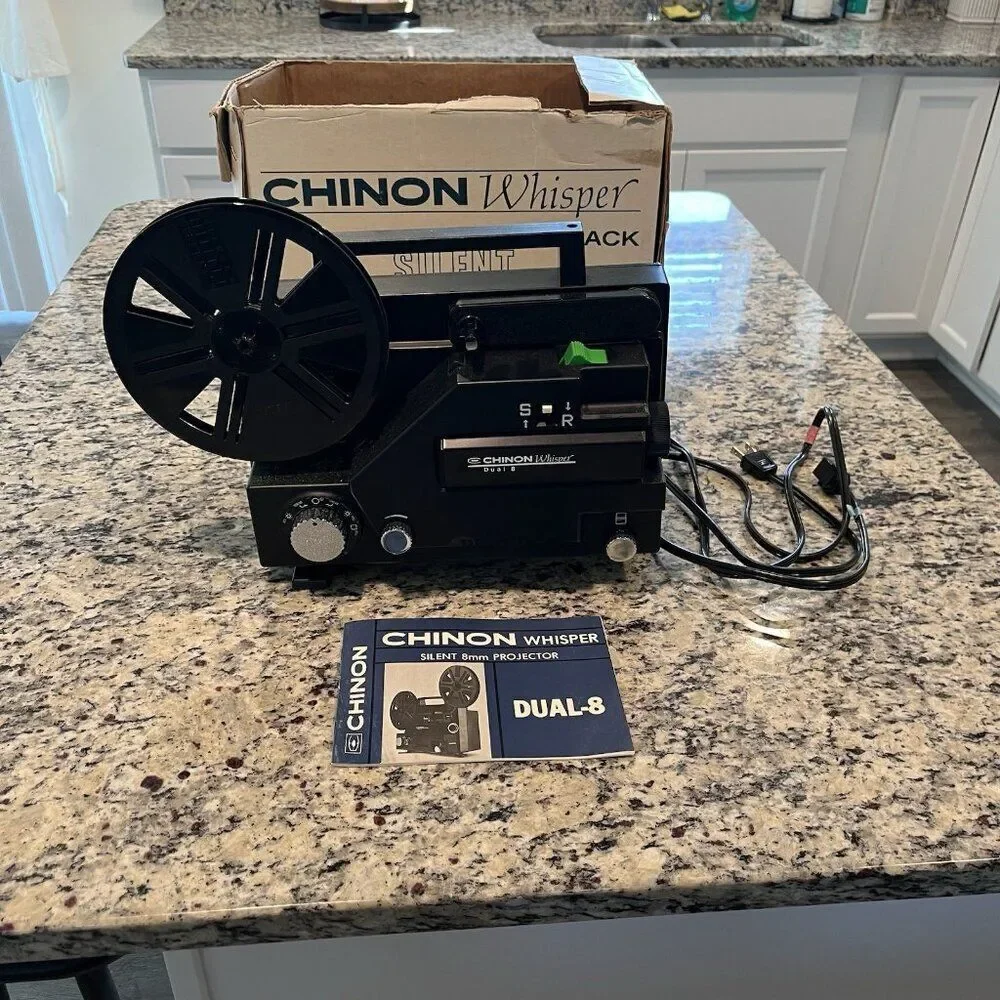 Chinon Whisper Silent Dual 8 Movie Projector - 8mm and Super 8mm film projector